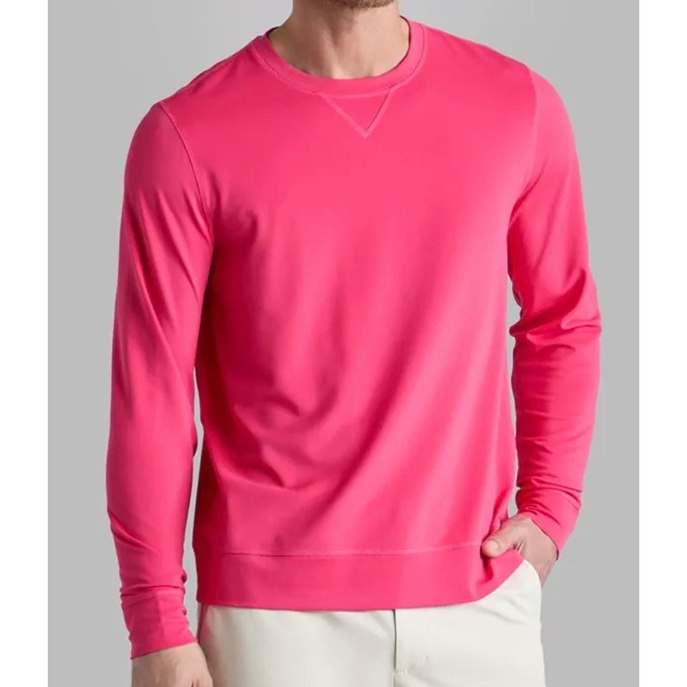 G/FORE Mens XL Golf Jumper Performance Pique Long Sleeve Crewneck Framboise Pink